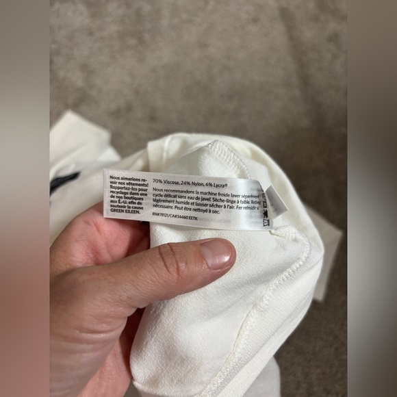 NWT Eileen Fisher Washable Stretch Crepe Pull On White Slim Ankle Pant 1X - Picture 6 of 8